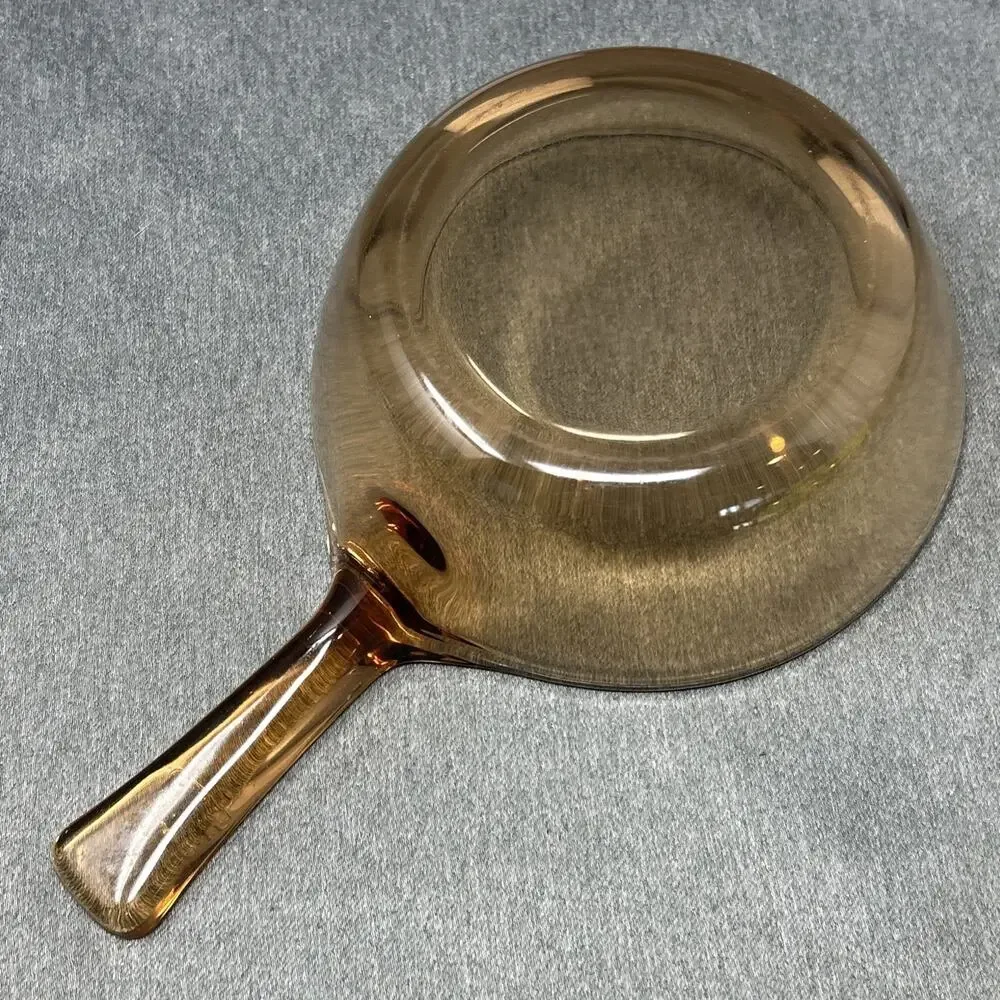 Vintage Corning Visions Amber Glass 0.5L Saucepan Small Cookware Pot USA
